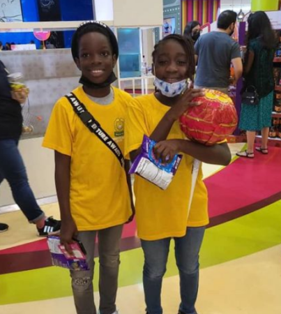 Wizkid’s Son And Mercy Johnson’s Daughter Spotted Hanging Out In Dubai