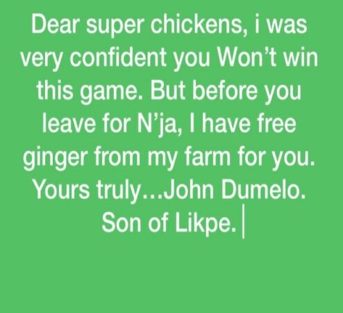 “Super chickens” – John Dumelo scorns Nigeria after match with Ghana ended in a draw