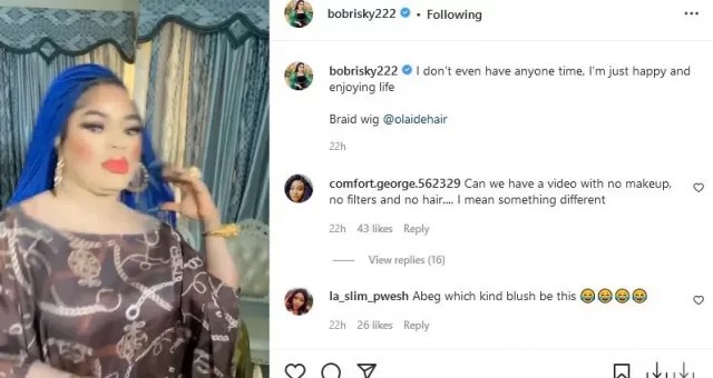 Nigerians dare Bobrisky to show his face without makeup or filters days after his unedited photo surfaced