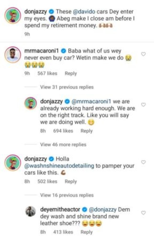 “We’re doing well” – Don Jazzy Consoles Mr Marcaroni As They ‘Envy’ Davido’s Fleet of Expensive Cars
