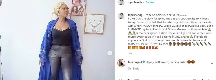 Jubilations as Lepa Shandy marks her birthday after surviving a major surgery