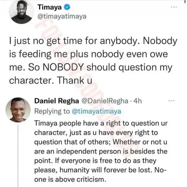 “Nobody Is Feeding Me So Nobody Should Question My Character – Timaya Warns