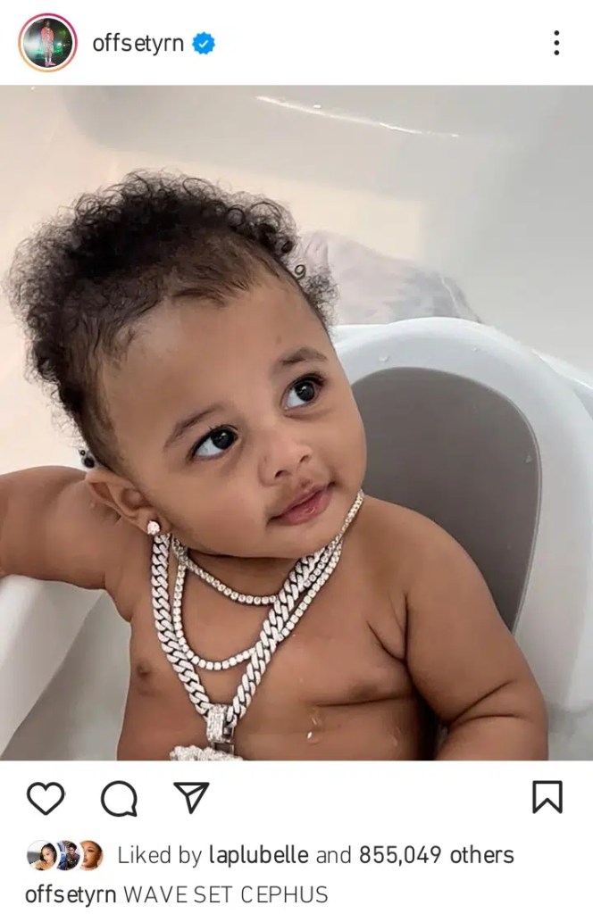 “He so cute, looks a lot like Kulture”- Reactions as Cardi B and Offset shows off son’s face, reveals his ‘weird’ name [Photos]