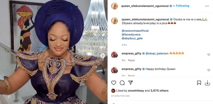 Ooni’s estranged wife, Queen Naomi, celebrates her 29th birthday in grand style despite being outside the palace