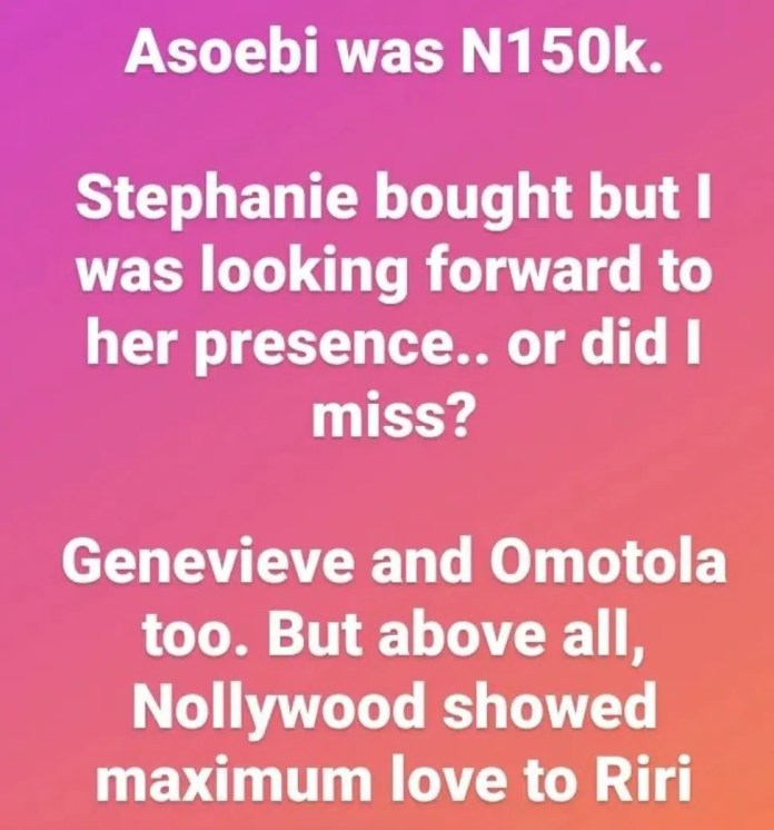 “Wonderful!”-Nigerians react to the whopping amount Rita Dominic sold her traditional wedding Asoebi