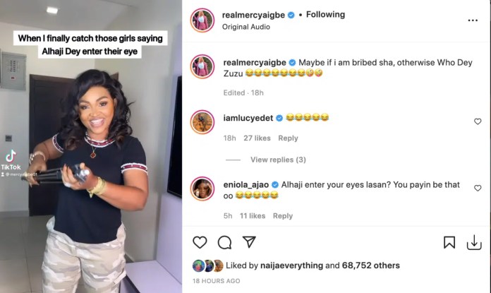 “What I’ll do to those girls admiring my husband”-Actress Mercy Aigbe warns
