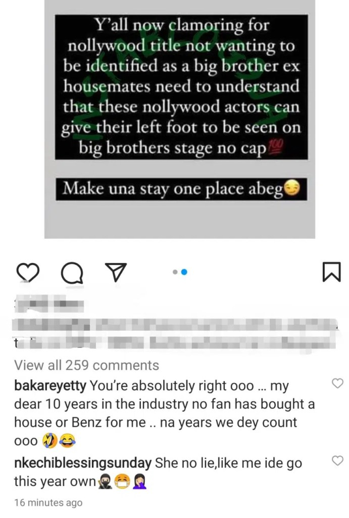 Nkechi Blessing reacts as BBNaija’s Ka3na says Nollywood stars will do anything to be in ‘BBNaija House’