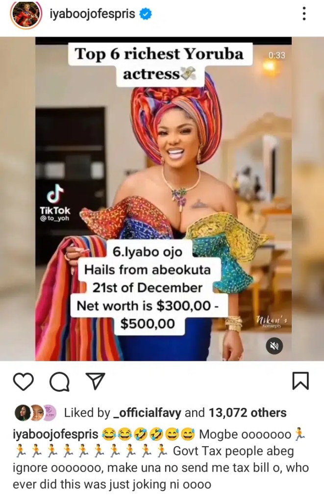 “Whoever did this was joking” – Iyabo Ojo denies claims of $500k net worth, Celebrities react