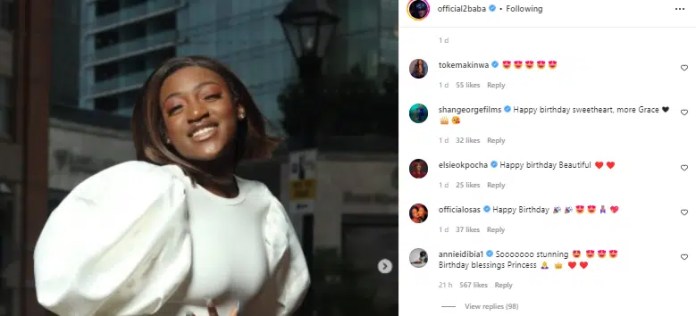 Annie Idibia finally bows to pressure, celebrates Pero Adeniyi’s daughter with 2face