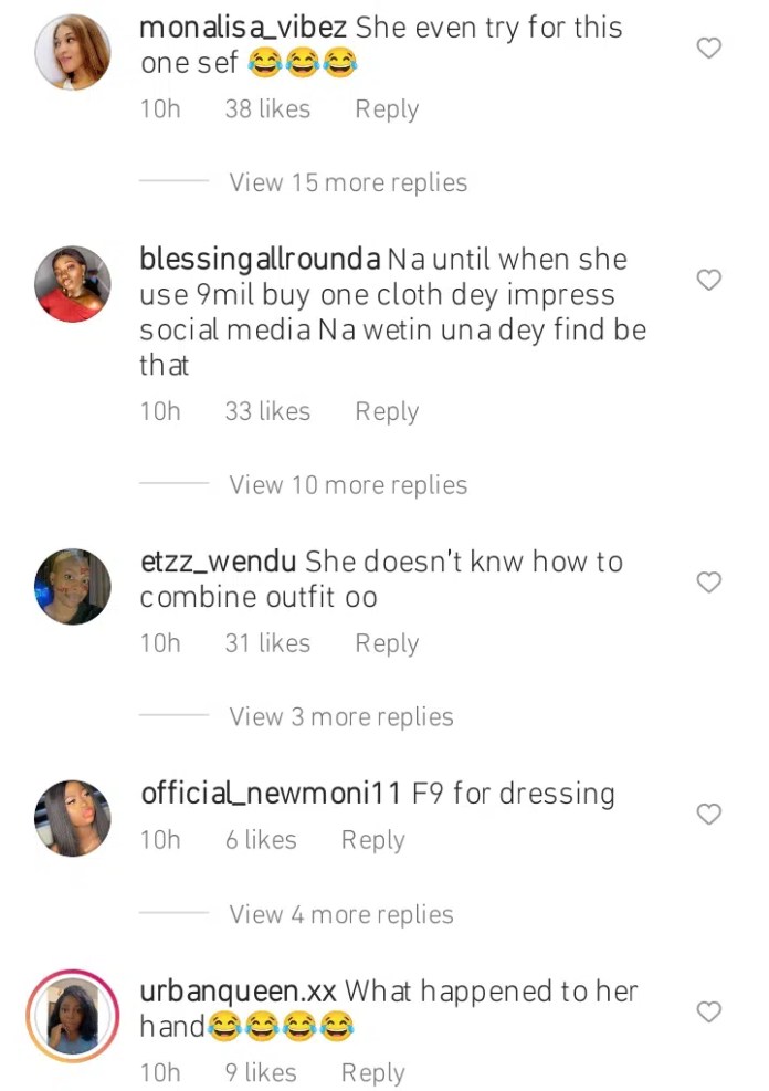 “F9 for dressing, She seriously needs a stylist”-Destiny Etiko ridiculed for her poor fashion sense