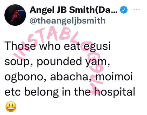 “Shut Up, You Don’t Have Manners!”-Angel Smith lambasted over comment about those who eat egusi, moi-moi, abacha