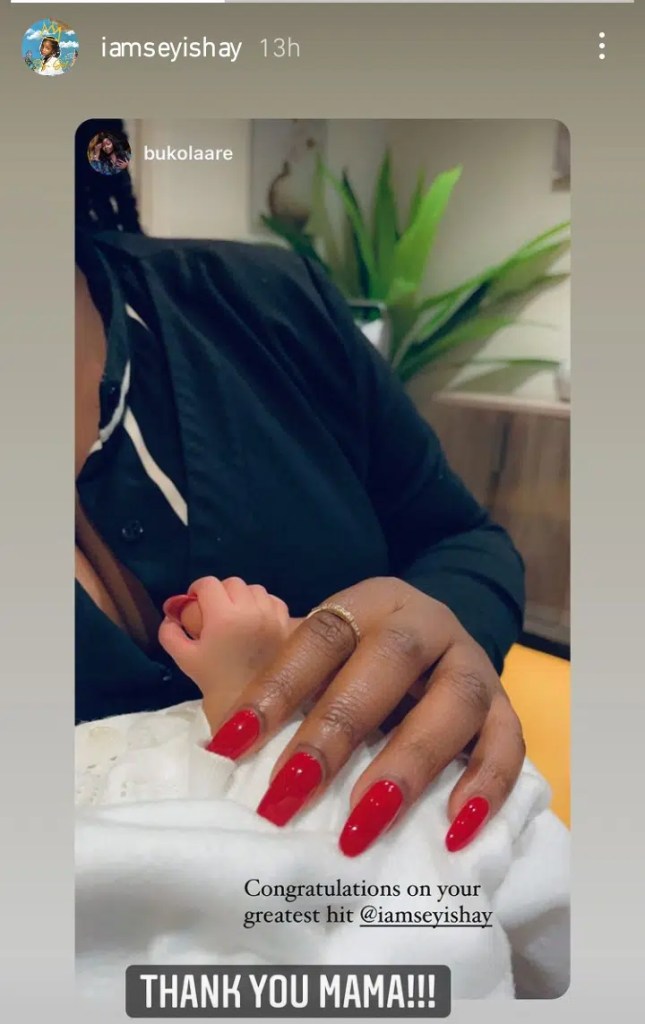 Seyi Shay shares first glimpse of newborn daughter [Photos]