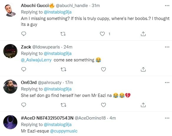“She sef don find her own Mr. Eazi”-Reactions as DJ Cuppy kisses mystery guy who gifted her flowers