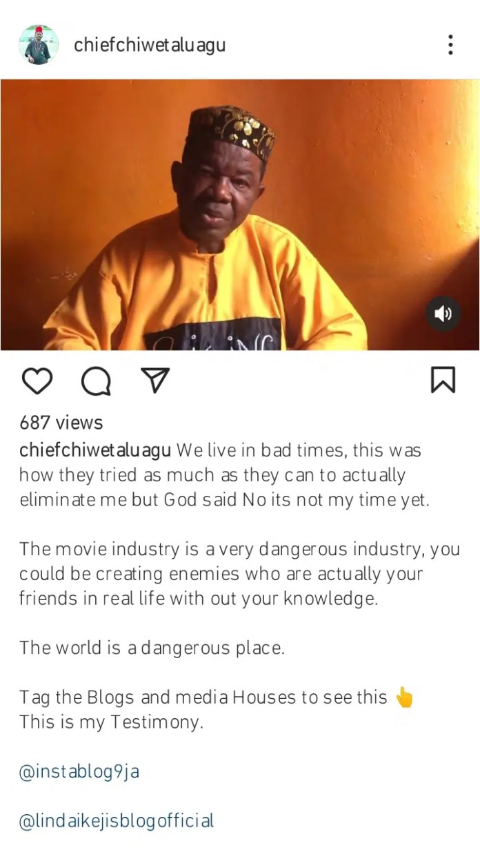 Nollywood Actor, Chinwetalu Agu Bedridden For Days, Reveals What Came Out Of His Body After Surviving Spiritual Attack [Video]