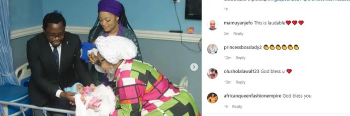 Nigerians shower praises on Queen Naomi as she storms the hospital to care for the less privileged