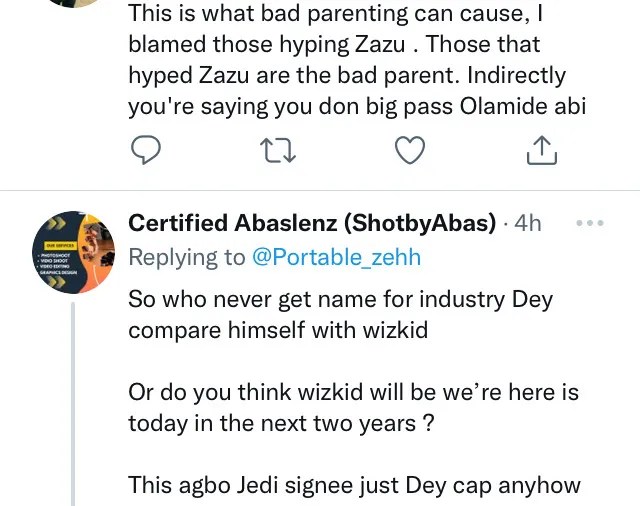 Reactions Trails as Portable Says He Will Be Bigger Than Wizkid Soon