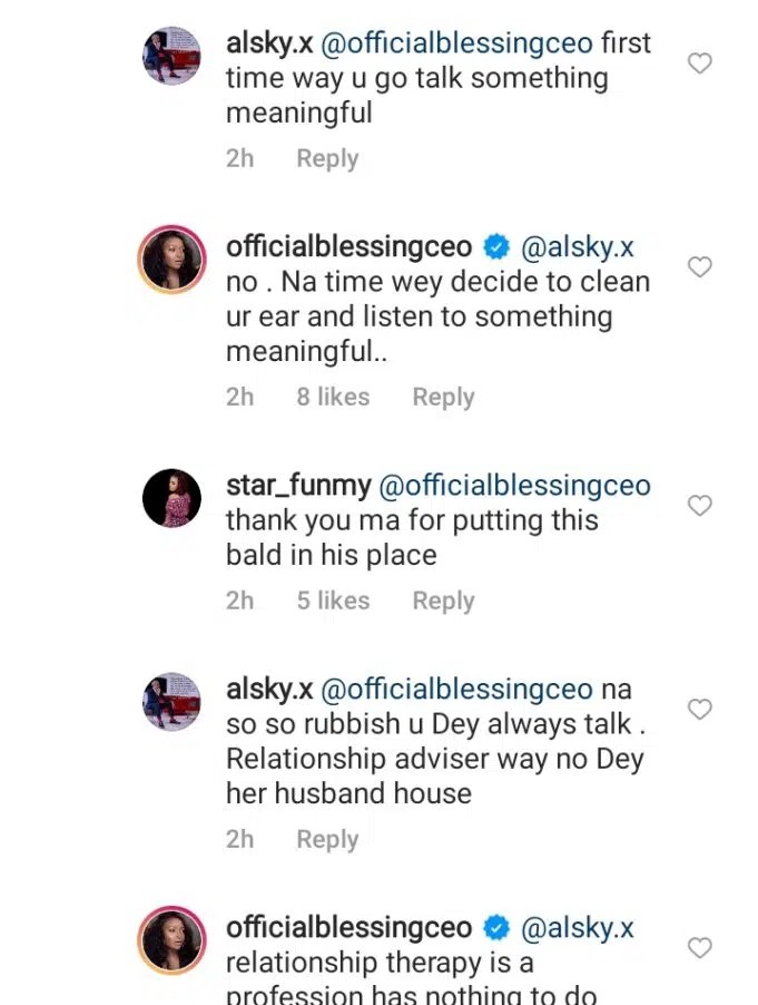 “Boys like to push blames; it’s only their manh00d that functions”– Blessing CEO drags Samuel Jemitalo over comment on Funke’s marital crisis