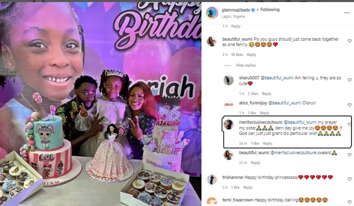 Osas Ighodaro, ex-husband reunite for the first since their divorce to celebrate daughter’s sixth birthday [Photo]