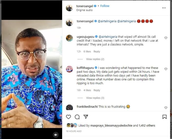 “Darling I can explain, It is so frustrating”-Reactions as Angry Tony Umez calls out his mobile service provider