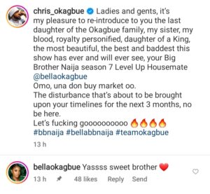Nollywood Actor Chris Okagbue Reveals His Relationship With BBNaija Season 7 Housemate, Bella
