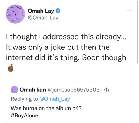 Omah Lay Boy Alone album