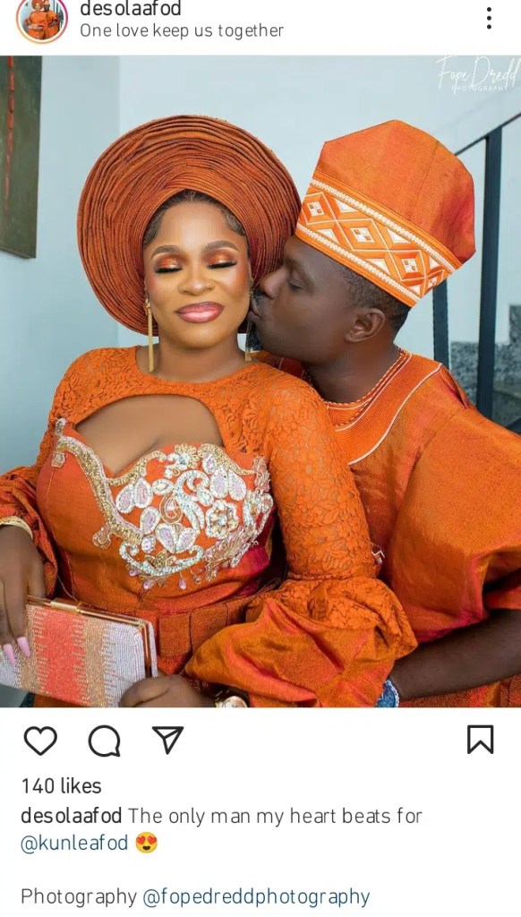 “We are ready” -Desola Afod affirms love for husband, Kunle Afod as they gear up for a ‘special day’