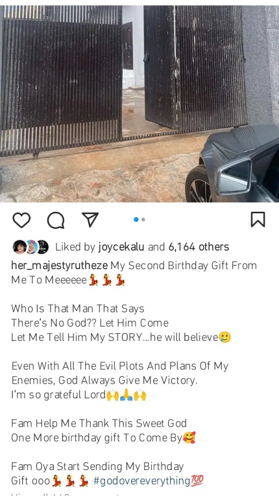 “I Fought B@ttles But Didn’t Fall”- Actress Ruth Eze Unveils New House As 2nd Birthday Gift To Herself
