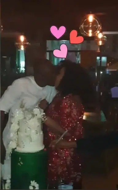 Moment Rita Dominic and hubby, Fidelis Anosike kissed passionately like teenagers at her 47th birthday soiree [Video]