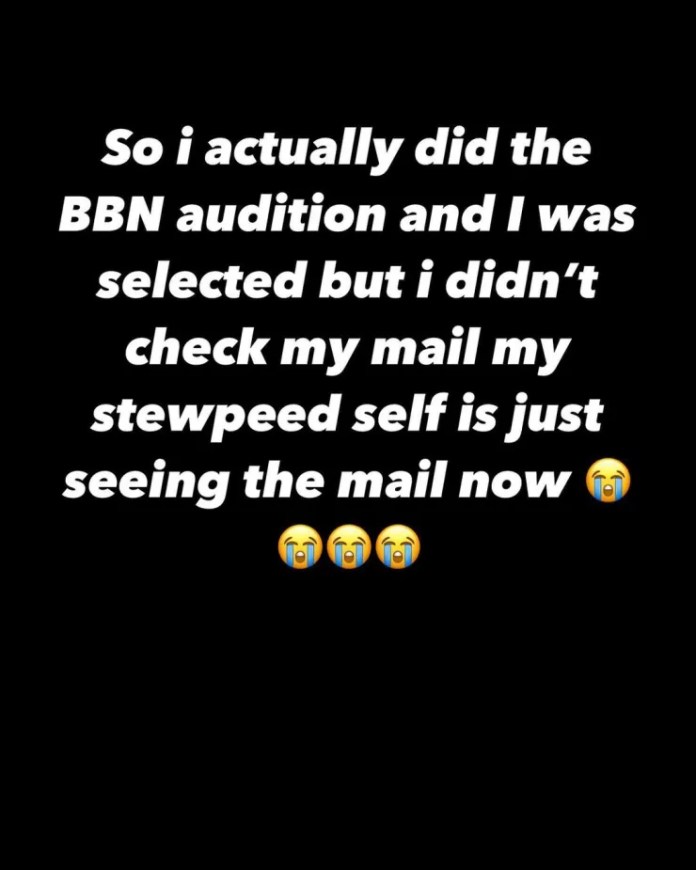 Skit maker, Bello Kreb cries out as he misses out on BBNaija despite being selected