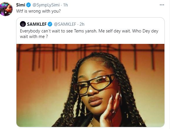 Wtf is wrong with you? – Simi blasts Samklef for sexualizing and disrespecting Tems