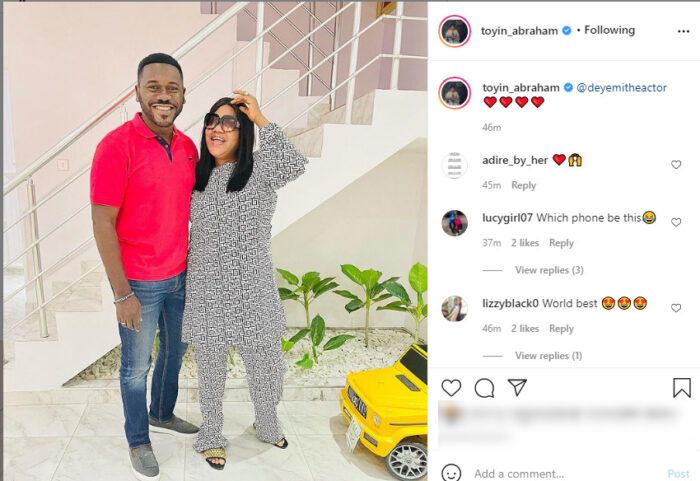 Actress, Toyin Abraham publicly gushes over her ‘Man Friend’ | Photo