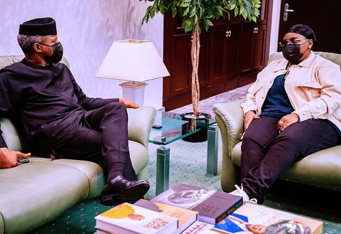 Vice President Osinbajo hosts singer, Teni at the Presidential Villa