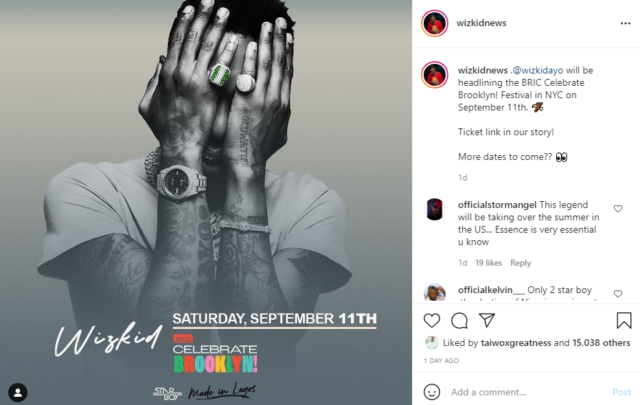 Tickets for Wizkid's Show in New York Got Sold Out Within Minutes!