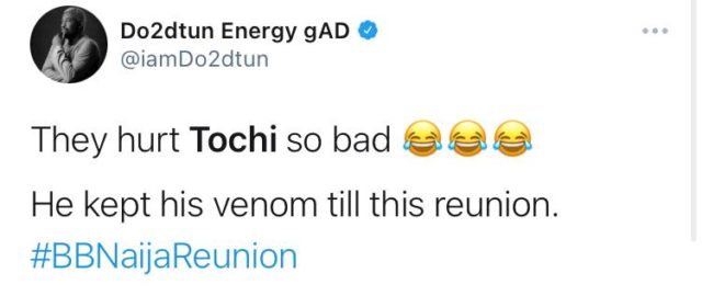 BBNaija Reunion: Tochi Gets Confrontational With His Former Housemates
