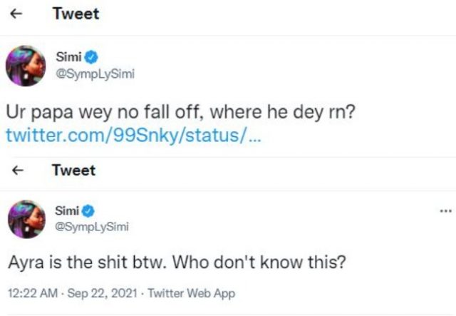 Simi Roasts Troll Who Accused Her of Fading, Saying That People Prefer Ayra Starr to Her