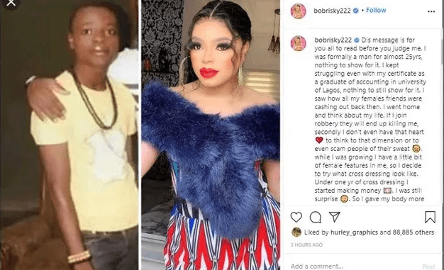 Finally, Bobrisky Reveals Why He Switched Gender to Become a Woman