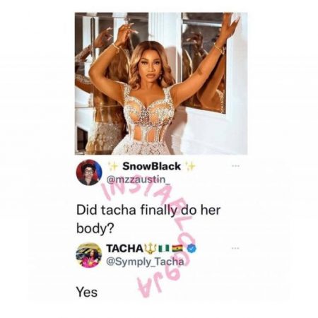 Tacha Confirms Surgically Enhancing Her Body to Fans