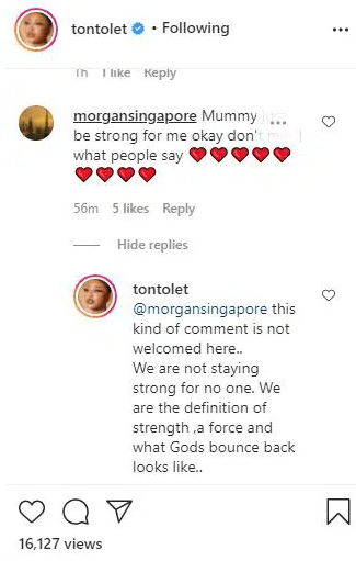 I’m A Definition of Strength, No Pity Party Allowed – Actress Tonto Dikeh Reacts to Fan