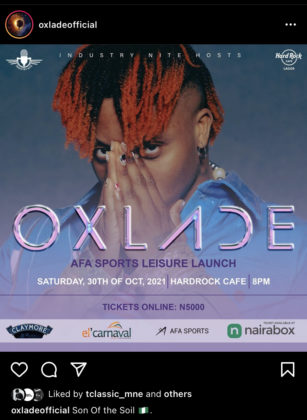 Oxlade Set to Headline Industry Nite Concert This Month NotJustOK