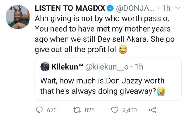 Don Jazzy Recounts Reasons Why He Is A Generous Giver And Donor