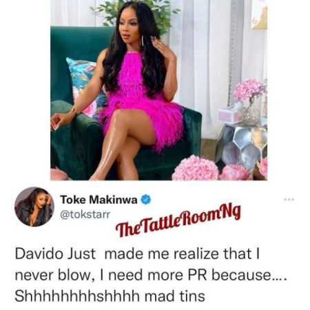 Davido Made Me Realize Say I Never Blow- Toke Makinwa Reacts To Davido Receiving Over 40M from Friends within 1hr