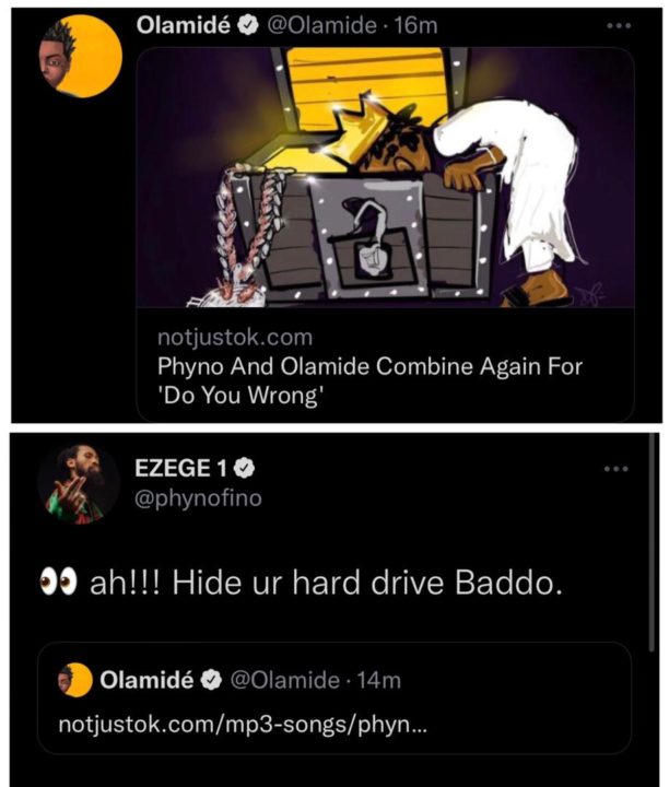 "Hide Your Hard Drive" - Phyno Warns Olamide After Song Leaks