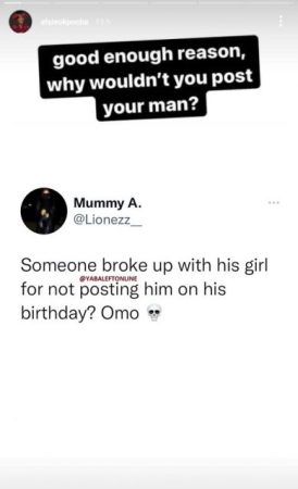 Basketmouth’s Wife Elsie, Reacts after Man Reportedly Broke up with His Babe for Not Posting Him on His Birthday