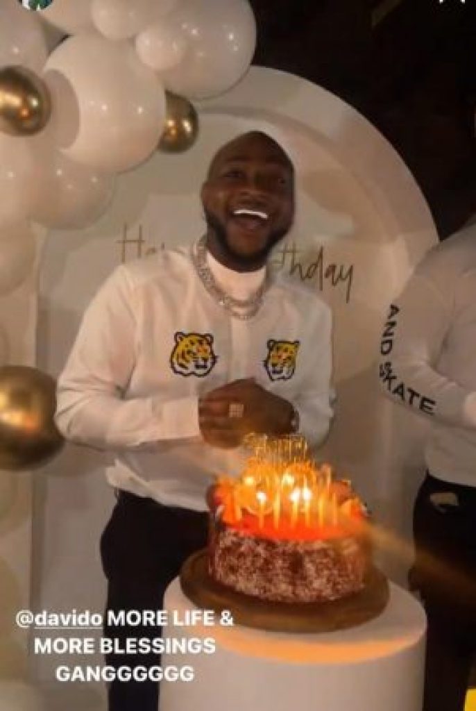 Singer, Davido says a prayer as he celebrates 29th birthday in style [Video/photo]