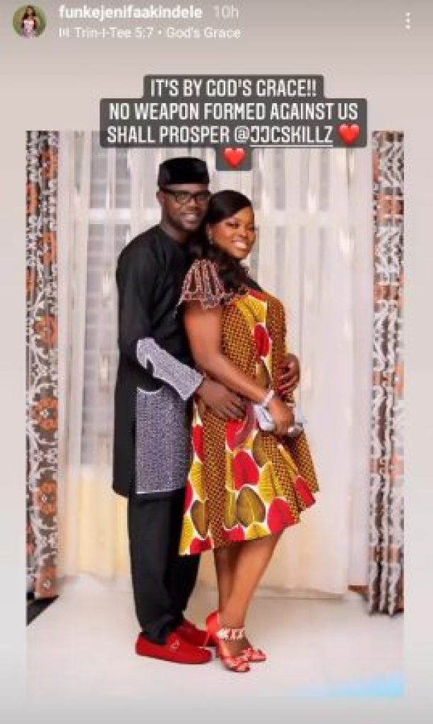 Funke Akindele Shares Loved-up Photos with Her Husband, JJC SKillz as She eulogizes Him