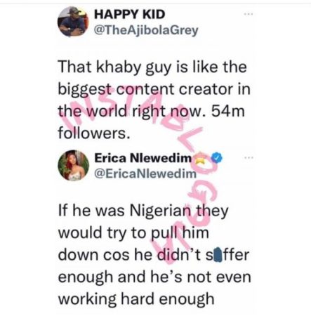 BBN Erica Hints on the Fate of Tiktoker Khaby If He Was a Nigerian