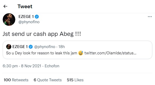 Phyno is Tight-Fisted, He Does Not Sort Boys – Olamide Reveals