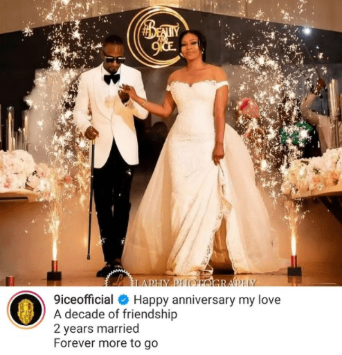Singer 9ice and wife celebrate 2nd wedding anniversary