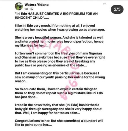 Actress Ini Edo Her Baby the Most Miserable Person on Earth— Writer Waterz Yidana Reveals