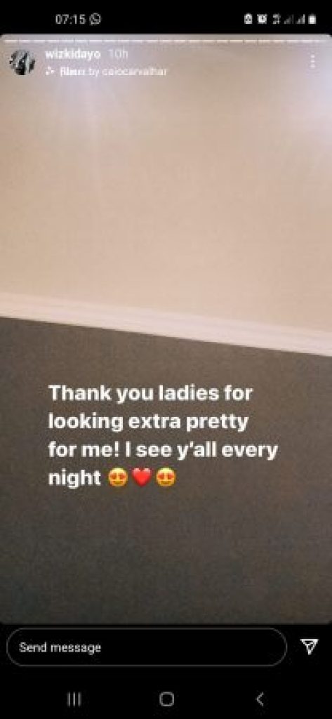 Wizkid Shows Appreciation to His Female Fans For Looking Extra Pretty For Him